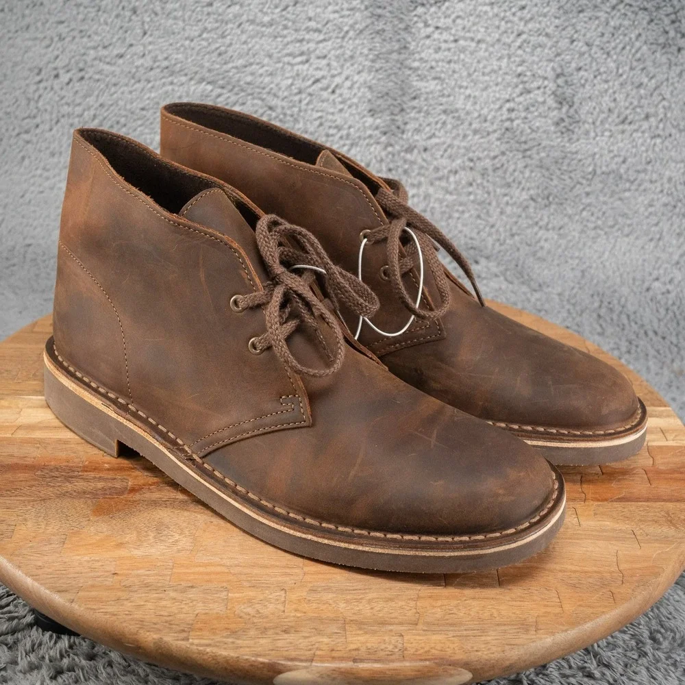 Clarks Originals Bushacre 2 Beeswax Brown Mens 8.5 Leather Chukka‎ Boots 82286
